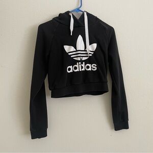 Adidas Black Cropped Hoodie